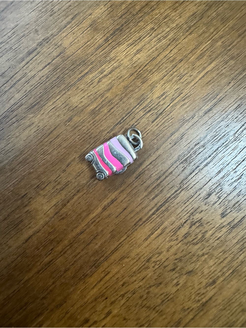 James Avery Silver Suitcase Charm roller bag enamel silver